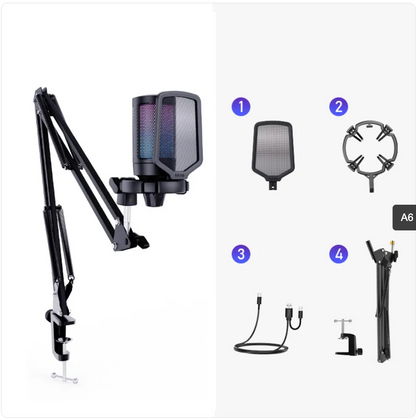 A6 RGB Desktop Microphone – PC & Streaming Ready