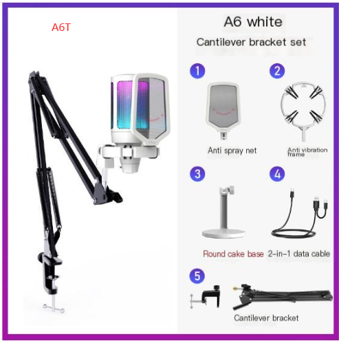 A6 RGB Desktop Microphone – PC & Streaming Ready