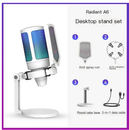 A6 RGB Desktop Microphone – PC & Streaming Ready
